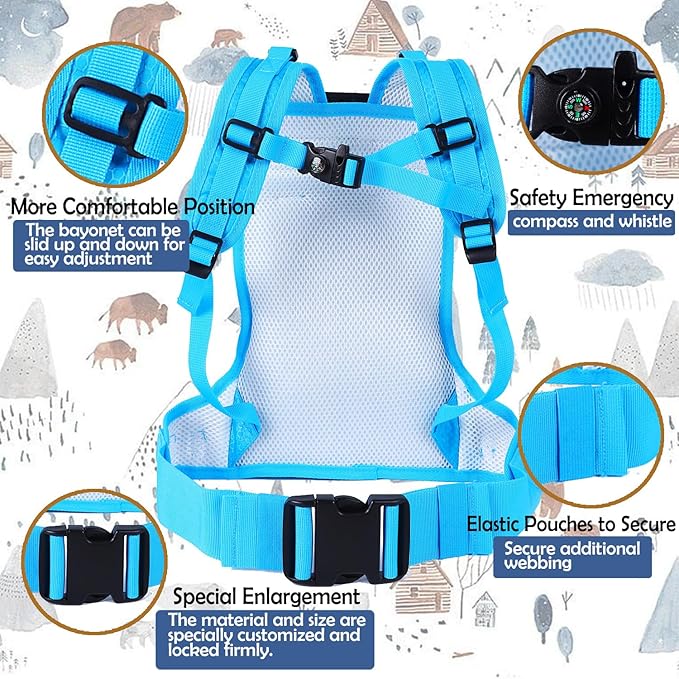 CapsLock Ski and Snowboard Harness Trainer for Kids – Retractable Leash with Shock Absorbing Bungees for Safe Ski Training