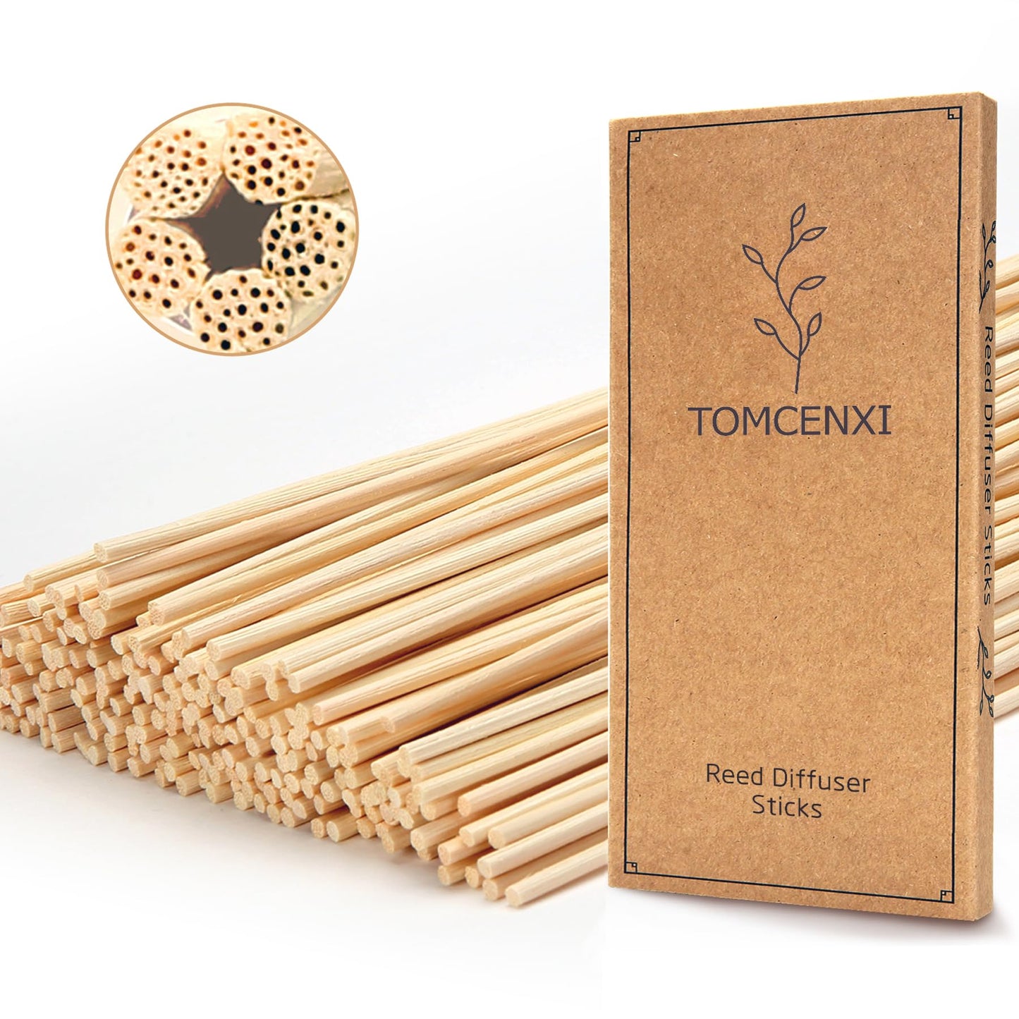 Reed Diffuser Sticks,7.5 Inch Natural Rattan Sticks,Diffuser Refills,Essential Oil Aroma Diffuser Replacements Sticks (Natural Color)