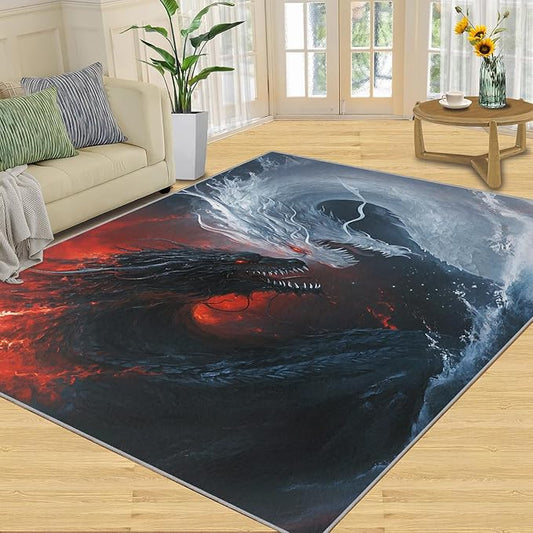 Graffiti Hip-Hop 5x8 Area Rugs for Living Room, Skateboarding Washable Non Slip Rugs, Street Art Low Pile Print Rug for Bedroom, Dining Room, Home Office