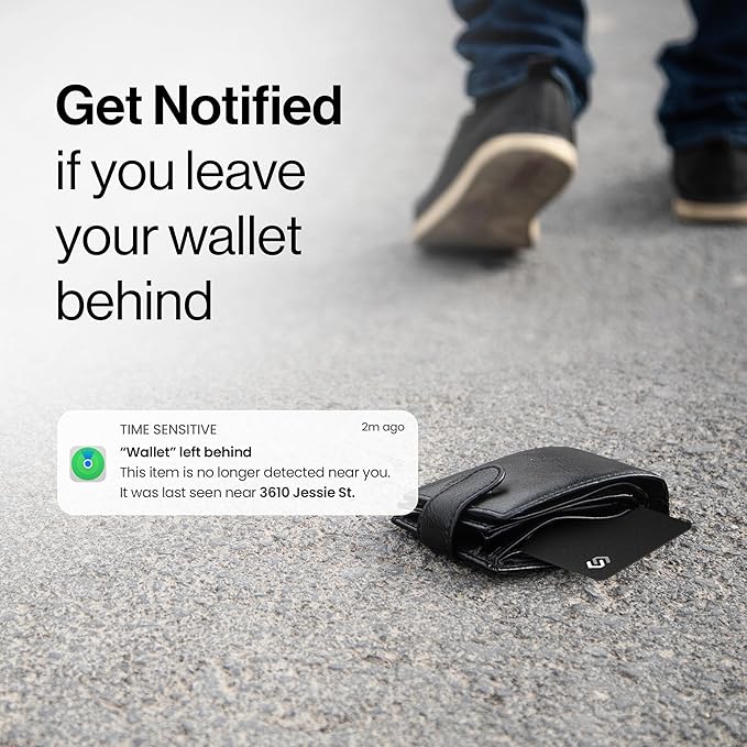 SPOTMINDERS Mens Valentines Day Gifts for Him Apple MFi Certified Credit Card Wallet Tracker PRO (iOS Only) 0.07in Works with Apple Find My Rechargeable Tracking Card IP68 Slim Passport Item Finder
