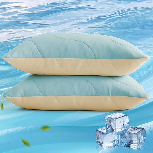 Three Geese Cooling Goose Down Feather Pillows King Size Set of 2 for Hot Sleepers, Q-Max>0.45, Cooling Hotel Bed Pillows with Washable Removable Cover, 20" x 36"