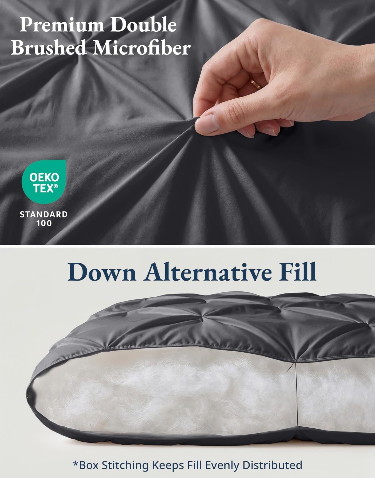 LANE LINEN Queen Comforter Set - 7 Pc Bed in a Bag, Ultra Smooth Microfiber All Season - Queen Comforter Set with Sheets, Pillowcases & Shams - Very Soft Bedding for Daily Sleep - Grey
