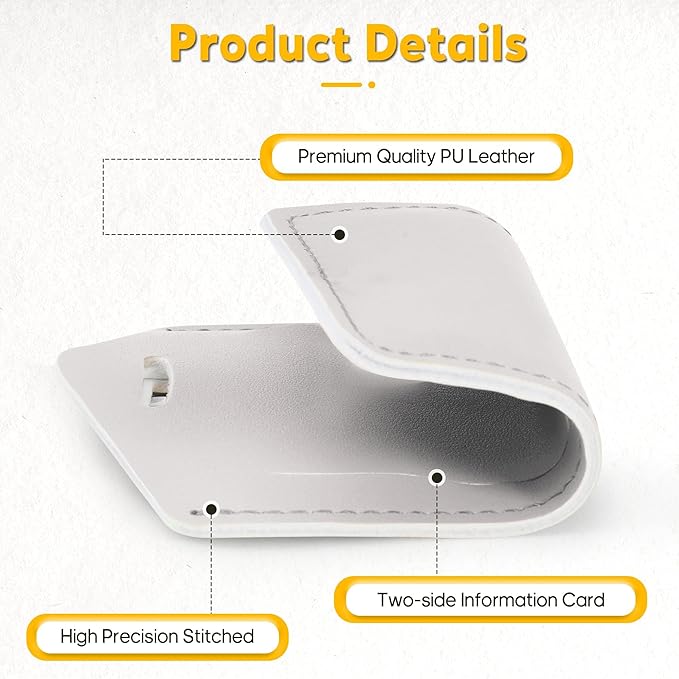 Travelambo 8 Pack Luggage Tags Faux Leather for Suitcases Travel Bag Labels Travel Accessories Essential with Protection Cover ID (Light Grey)