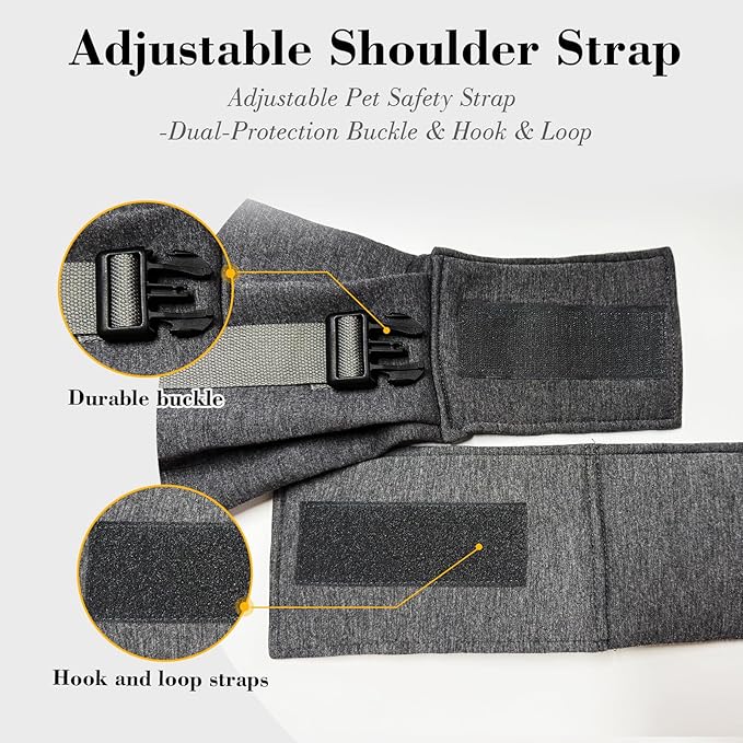PAWPUBBY Dog Carriers for Small Dogs 8-15 lbs, Adjustable Soft Padded Shoulder Strap, Hands-Free Dog & Cat Sling Bag with Double Safety Buckles for Outdoor Travel, Light Gray, L