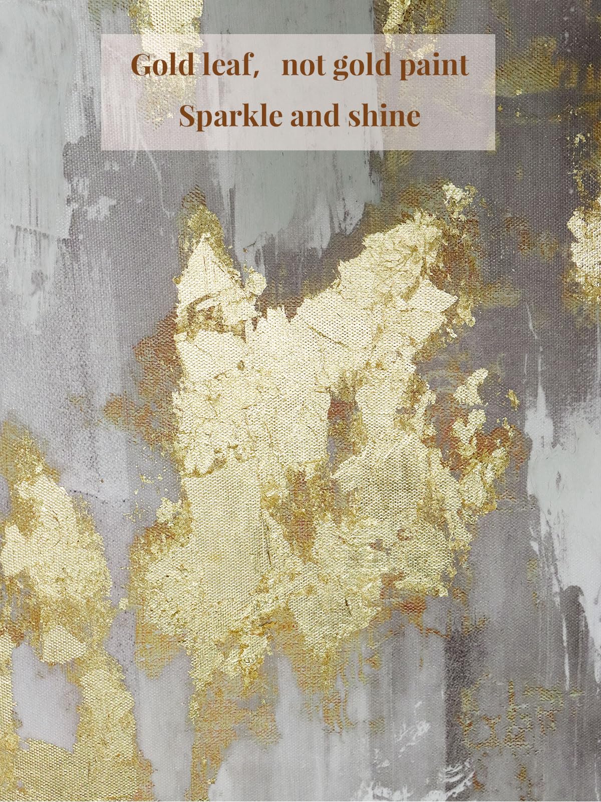 Modern Gold and Neutral Abstract Wall Art - 24x36 inch x 2, Framed Canvas Artworks - Contemporary Décor for living room，bedroom