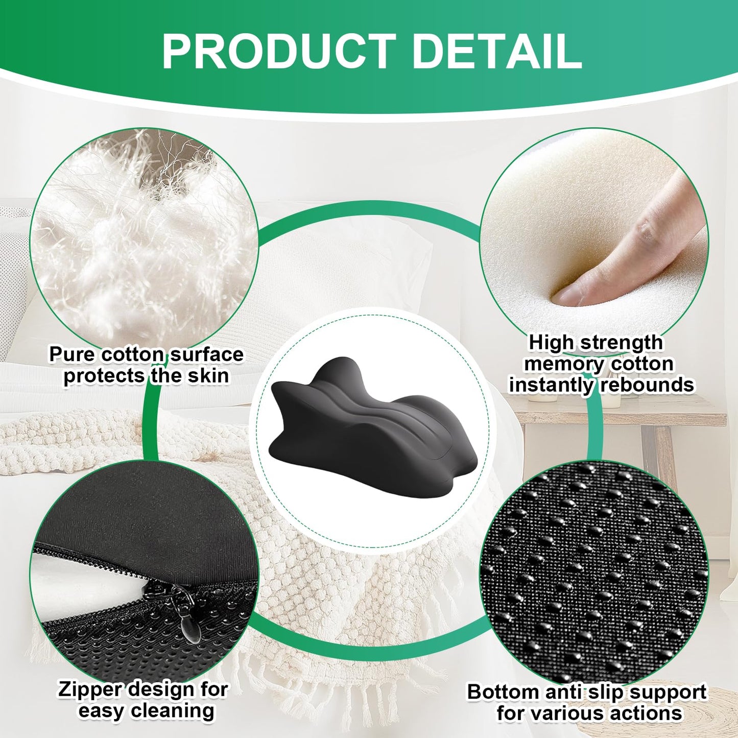 Cililave Large Size Memory Foam Ergonomic Pillow – Prone Support Orthopedic Firm Pillow for Sleeping, Reading & Back Relief with Removable Cover Body Pillow Suppurt Weights Over 260 Pounds