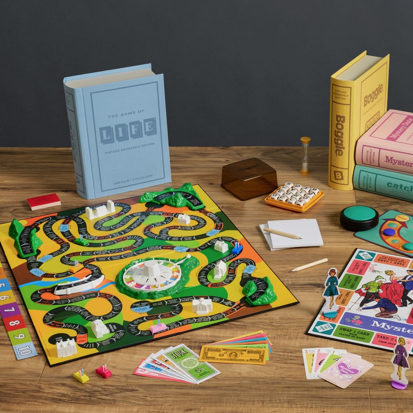 WS Game Company Collection of 19 Vintage Bookshelf Board Games Including Scrabble, Monopoly, Clue, Yahtzee, Battleship, Chess, Candy Land & Sorry! - Classic Family Games for Kids & Adults