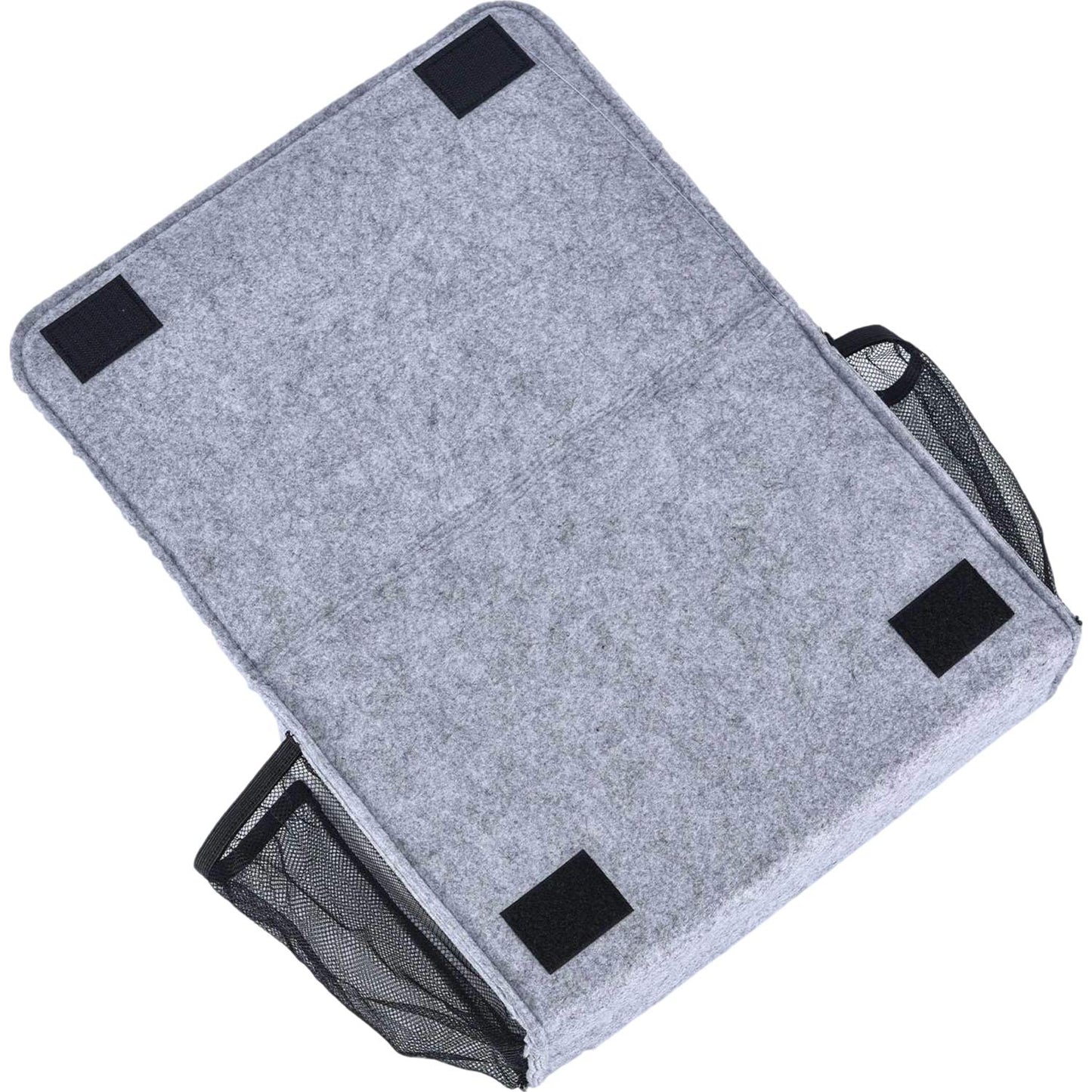 Zafit Bedside Caddy, Large Size Storage Organizer with 8 Pockets - Perfect for Magazine, Remotes, Phone (13.4'' x 18.1'', Light Grey)