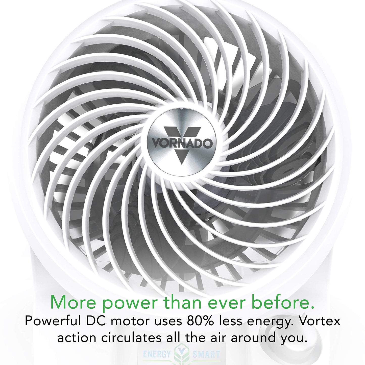 Vornado 133DC Energy Smart Compact Air Circulator with Variable Speed Control, DC Motor, Adjustable Tilt, Quiet Operation for Bedroom, Office, and Home Use, White