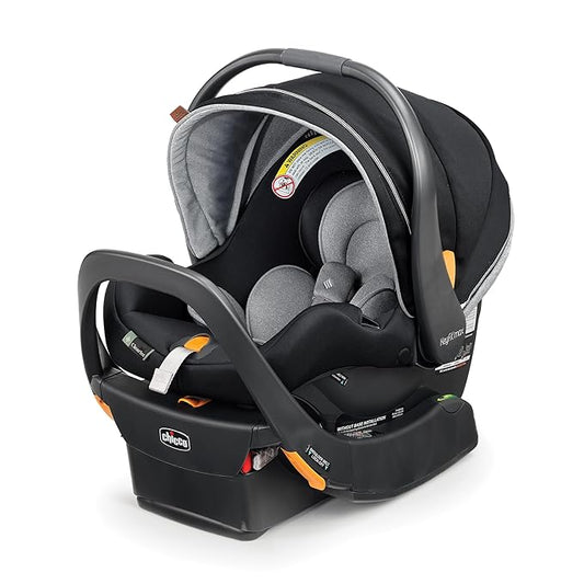 Chicco KeyFit Max Zip ClearTex Infant Car Seat and Base, Rear-Facing Seat for Infants 4-30 lbs., Infant Head and Body Support, Compatible with Chicco Strollers, Baby Travel Gear | Apex/Black
