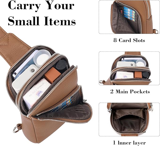 INICAT RFID Blocking Sling Bag Anti Theft Crossbody Bags Women Valentine's Day Gifts Travel Purses Vegan Leather