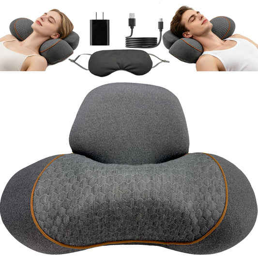 Moozerka 3 in 1 Cervical Neck Pillow Massage,Ergonomic Memory Foam Neck Cervical Traction Device,Portable Deep Tissue Relief Gift for Men and Women