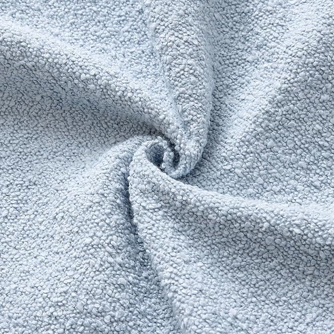 ANRODUO Pack of 2 Textured Boucle Throw Pillow Covers Soft Light Blue Euro Decorative Accent Solid Pillow Cases Cozy Modern Couch Cushion Case for Bed Sofa Bedroom Living Room Home Decor, 26 x 26 Inch