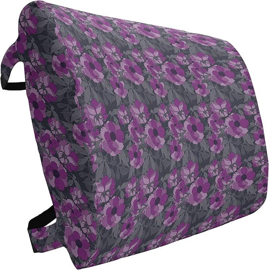 Ambesonne Floral Lumbar Back Support Pillow, Violet Tones Grungy Look Flower Print Wild Rose, High Density Foam for Office Chairs Car Seats, 14" x 13", Purple Multicolor
