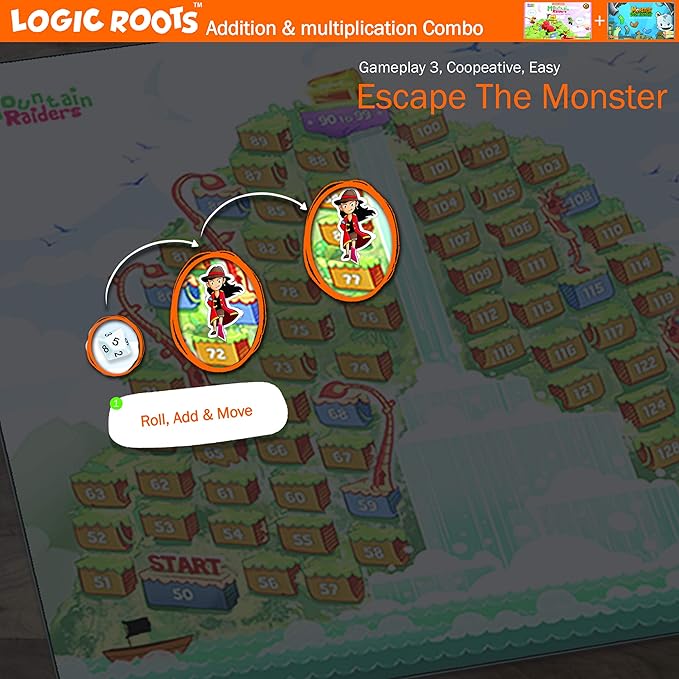 LogicRoots Best Gifts for 7 Year Old Boys and Girls | Addition and Multiplication Games Combo | Math Games for Second Grade and up