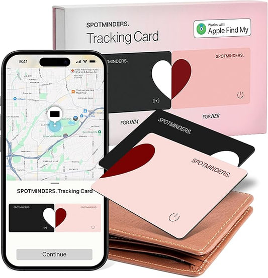 Wallet Tracker Card - Apple MFI Certified & Works with Apple Find My Tracking Card for Wallet Tag Rechargeable IP68 Waterproof 0.07in Slim Item Finder (Valentines Edition (Pack of 2))