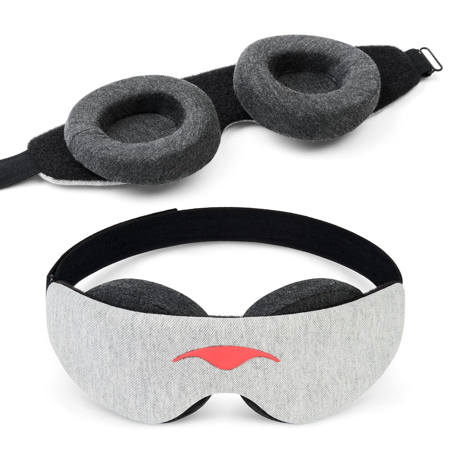 Manta Slim Sleep Mask – Ultra-Light Blackout Eye Mask with Adjustable Eye Cups, Above-the-Ear Elastic Strap, Minimalist Low-Profile Design for Better Rest