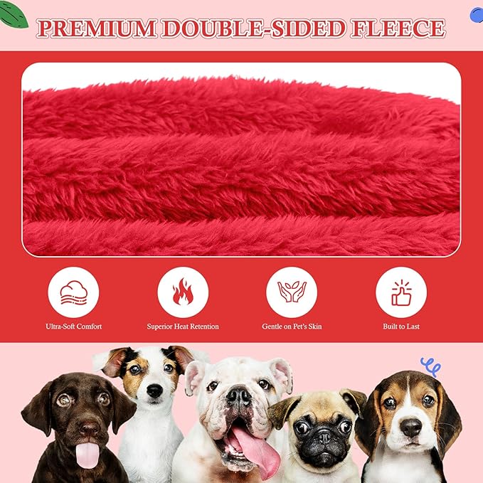 Dog Sweaters,Dog Hoodie,Warm Fuzzy Fleece Sweatshirt with Hood & Pocket,Leash Hole,Cozy Cold Weather Pet Clothes Sweater for Small,Medium,and Large Dogs(Red,M)