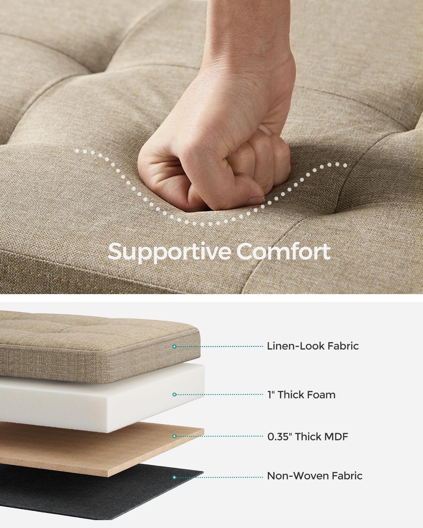 Folding Storage Ottoman Bench by SONGMICS