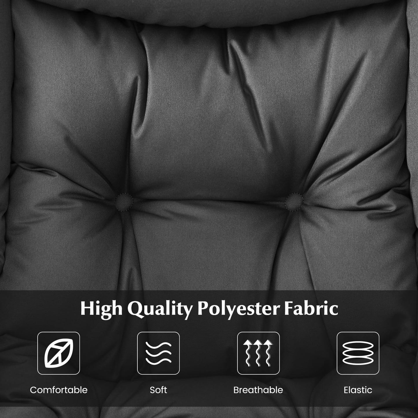 GOFLAME Lazy Chair with Ottoman, Modern Large Accent Chair with Folding Footrest, Head Pillow, Armrests and Side Storage Pocket, Upholstered Reading Chair for Living Room, Bedroom, Office, Grey
