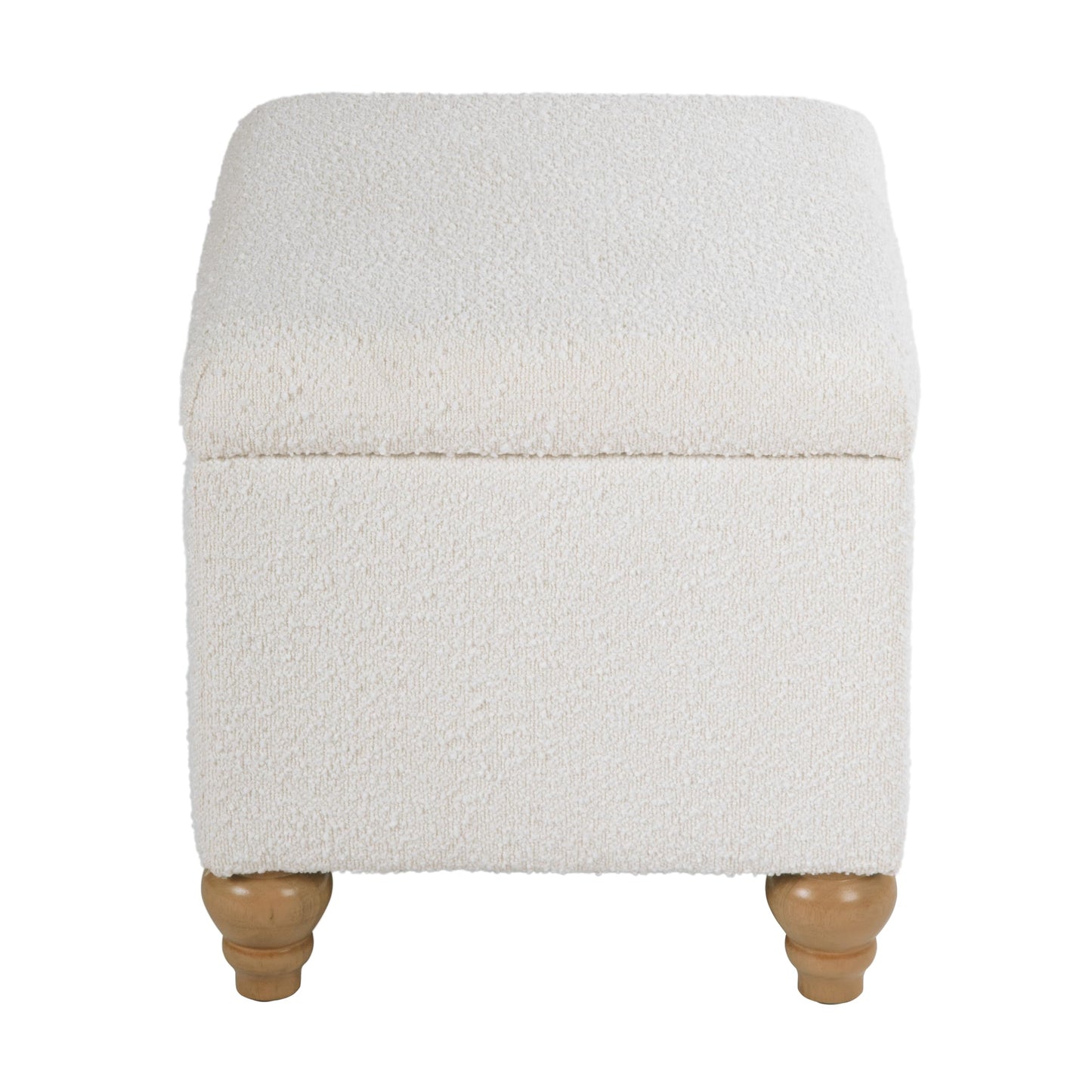 HomePop 22" Medium Rectangular Storage Ottoman - Cream Boucle