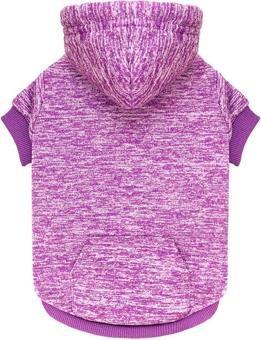 Dog Sweaters for Medium Dogs,Dog Hoodie Fleece Sweater Soft Pet Clothes Sweatshirt with Pocket Pet Hoodie for Medium Dogs(Purple&M)