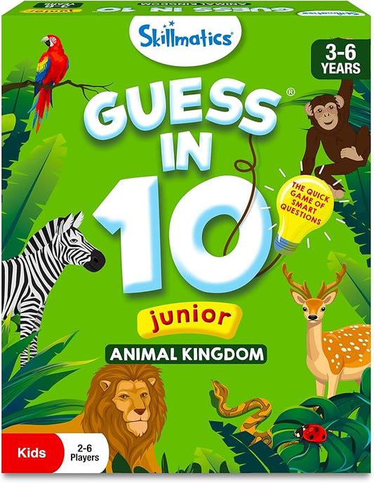 Skillmatics Guess in 10 - Animal Kingdom, Card Game, Christmas Stocking Stuffers for Preschool Kids, Girls & Boys, Fun Travel Game, Gifts for Ages 3, 4, 5, 6
