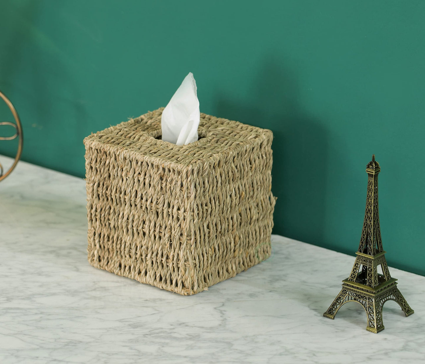 Natural Woven Seagrass Wicker Square Tissue Box Cover Holder