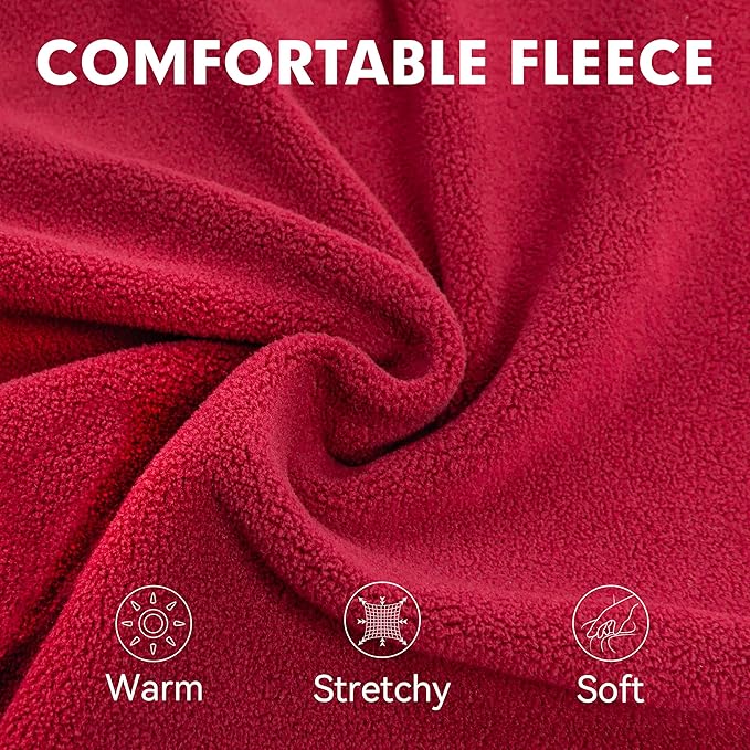cyeollo Dog Sweaters for Medium Dogs, Turtleneck Stretchy Christmas Fleece Dog Jacket, Warm Lightweight Coat Winter Pet Clothes Boy Girl, Red XL