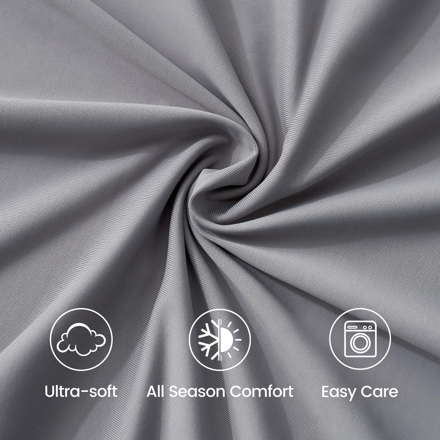 Cozy Bliss Premium Cooling Sheet Set Queen Size, Q-Max>0.45, 3PCS No Flat Sheet with 2 Pillowcases, Breathable Fitted Sheet for Hot Sleepers & Night Sweats, Deep Pocket Up to 18 Inches, Dark Gray