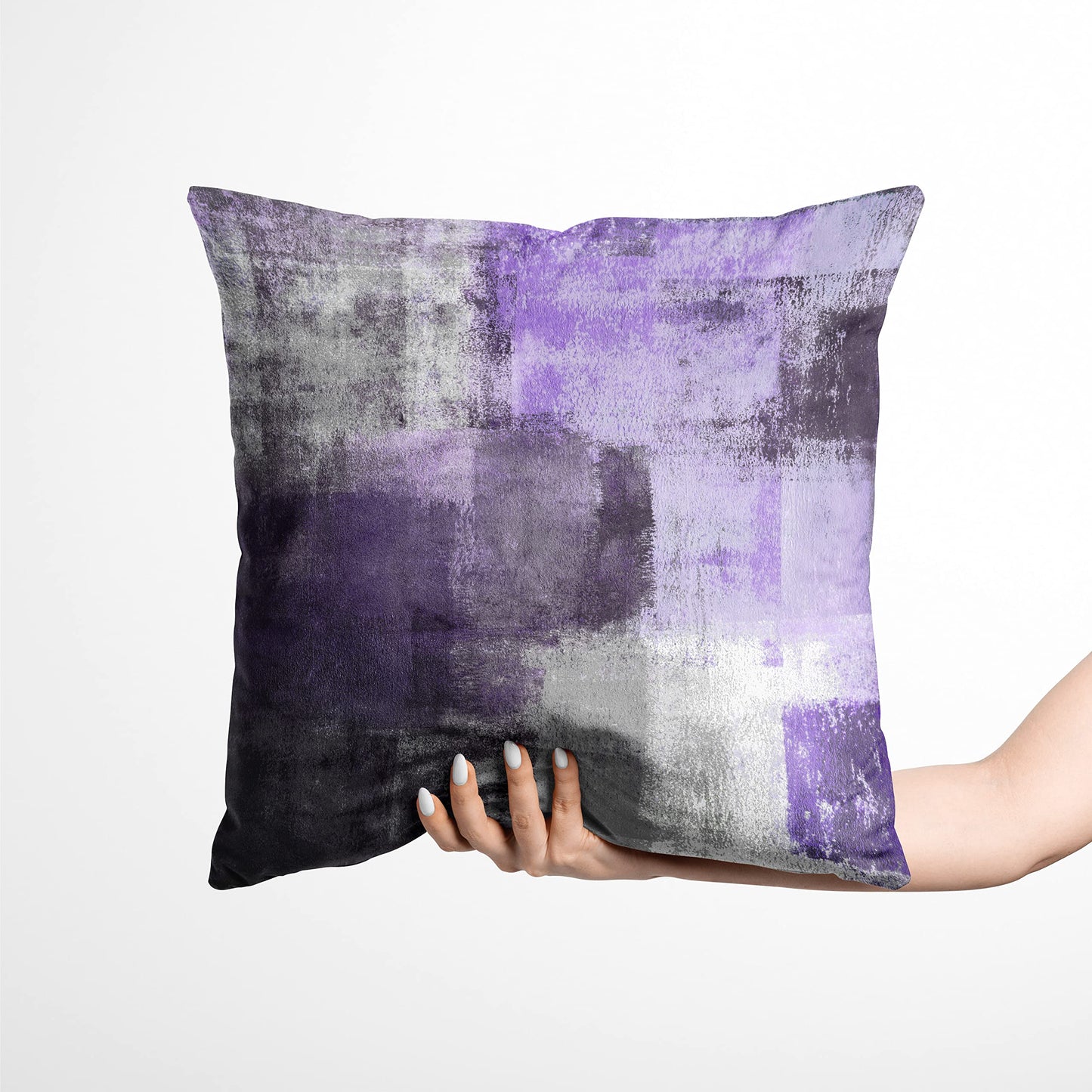 chiinvent Purple Velvet Abstract Pillow Covers Set of 2 Modern Accent Violet Gray Throw Pillow Cover Soft Elegant Decorative Couch Cushion Cover for Bed Living Room Outdoor Sofa Pillowcases 18x18 Inch