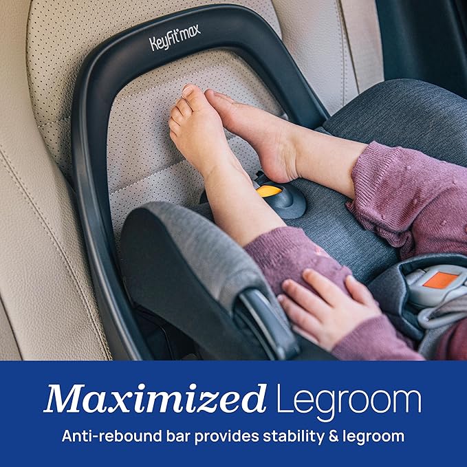 Chicco KeyFit Max ClearTex Infant Car Seat and Base, Rear-Facing Seat for Infants 4-30 lbs., Infant Head and Body Support, Compatible with Chicco Strollers, Baby Travel Gear | Legend/Black