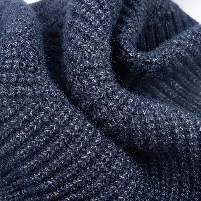 Fitwarm Turtleneck Knit Dog Sweater, Thermal Dog Winter Clothes for Small Dogs Boy Girl, Cozy Sweaters for Dogs, Doggy Pullover Jumper, Pet Outfit, Heather Navy Blue, XL