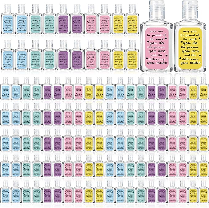 120 Pcs Thank You Gifts for Coworker Mini Hand Sanitize Gel Bulk Scent Hand Sanitizer Travel Size Inspirational Appreciation Gifts for Party Supplies Friends Teacher Employee