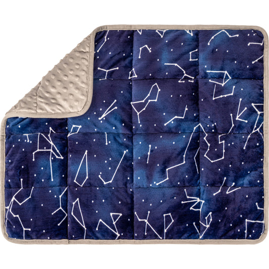Florensi Weighted Lap Pad – 5 lb, 20 x 23 in, Blue Constellations – Portable Weighted Comfort Blanket – Soft Sensory Lap Throw – Machine Washable Travel & Home Relaxation Blanket