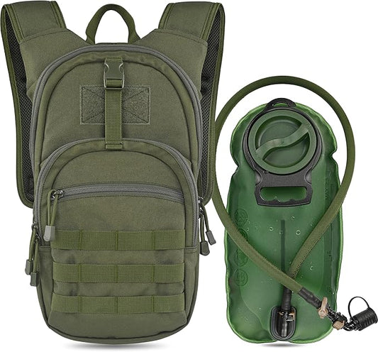 MARCHWAY Tactical Molle Hydration Pack with 2.5L TPU Water Bladder, Low-Profile Organized Military Backpack for Hiking, Cycling, Backpacking, Hunting, Running