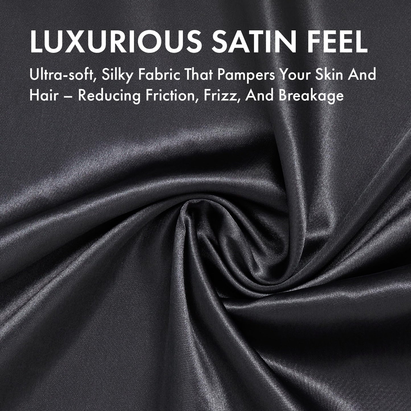 MAVIÉ Satin Pillowcase – Body 20" x 54" – Ultra Soft Cooling Pillow Case for Hair & Skin, Envelope Closure, Single Pack Dark Grey