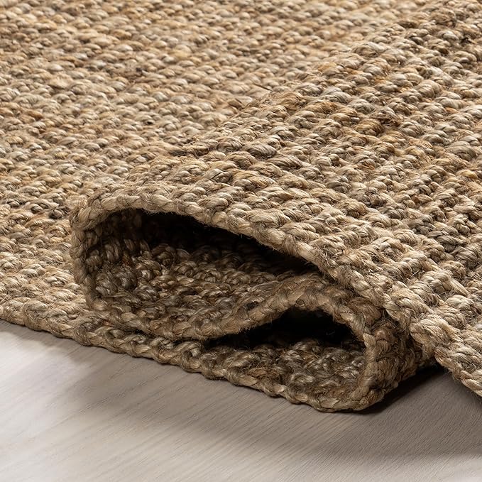 Nuloom Daniela Natural, 7'6" x 9'6", Handmade, Jute, Tassel, Soft and Textured, High Traffic, Stain Resistant, Easy Clean, Durable Area Rug for Bedroom, Living Room, Dining Space, Foyer, Entryway