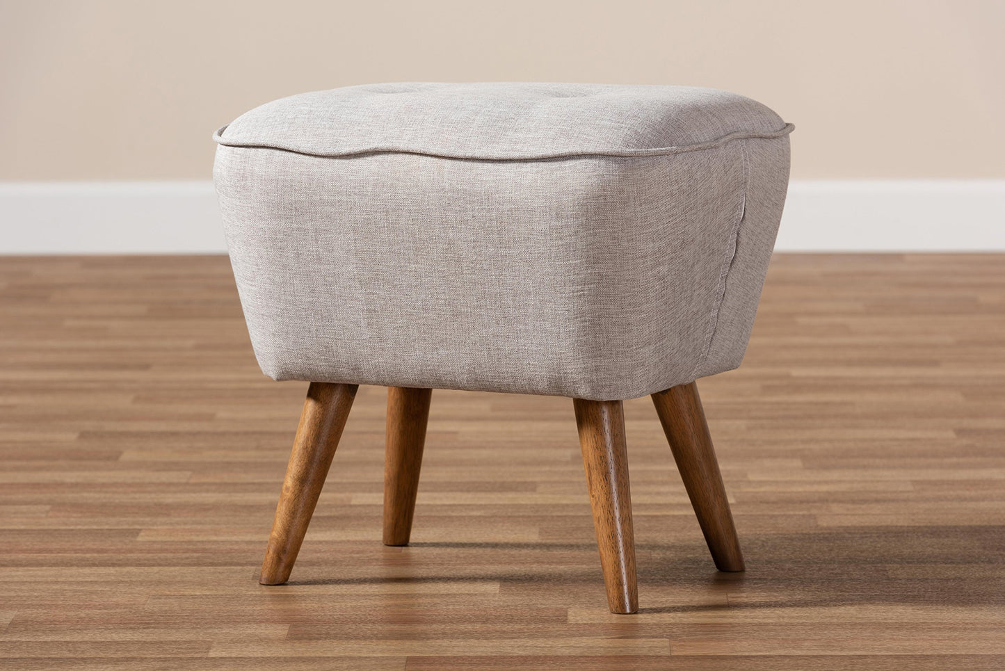 Baxton Studio Aimant Ottoman, Greyish Beige