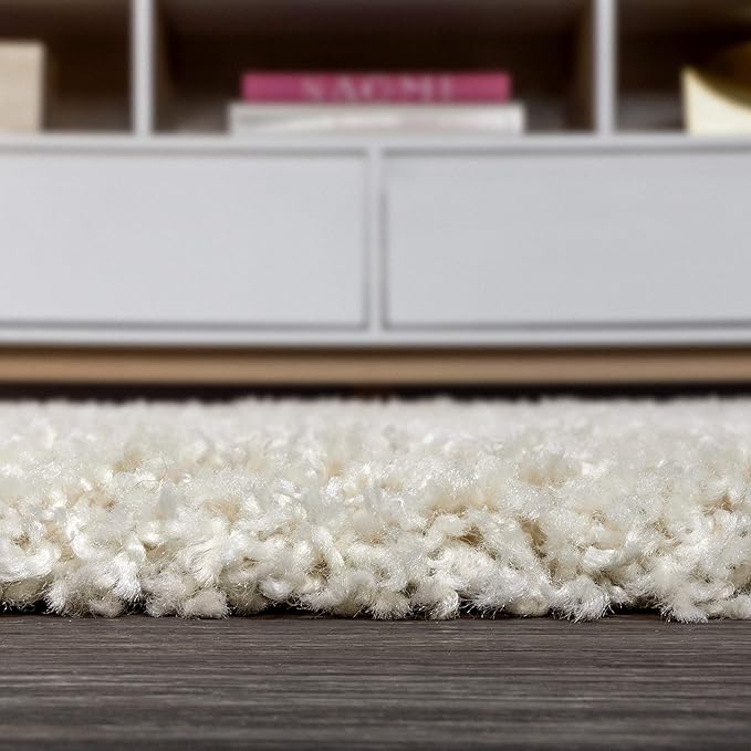 JONATHAN Y Mercer Shag Plush Tassel Cream Indoor Area Rug, 3x5, Contemporary, Modern, Easy-Cleaning for Living Room, Bedroom, Kitchen, Pet Friendly, Non-Shedding (MCR100D-3)