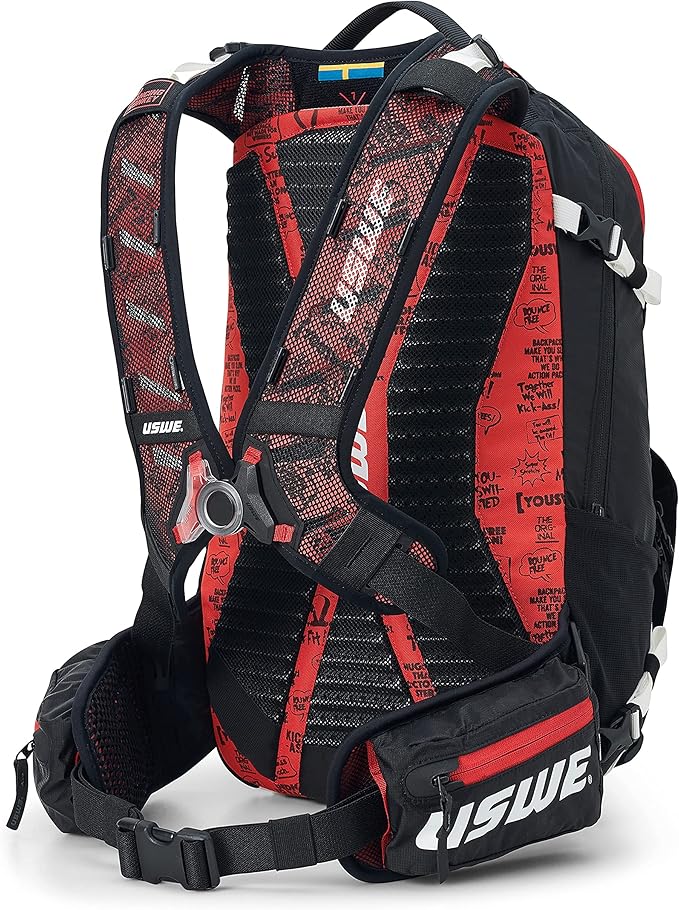 USWE Flow 25L - Backpack with Back Protector, for Bike, Mountainbike, MTB and E-MTB, Black