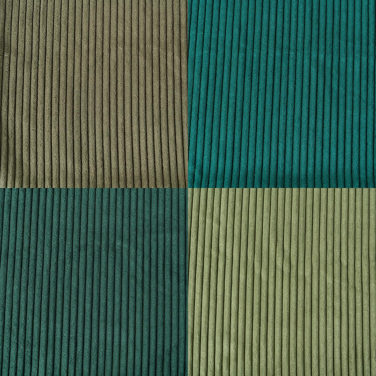 Volcanics Set of 4 Dark Green Corduroy Decorative Couch Throw Pillow Covers 18x18 Inch, Soft Modern Boho Striped Accent Cushion Cases for Home Sofa, Rustic Home Decor