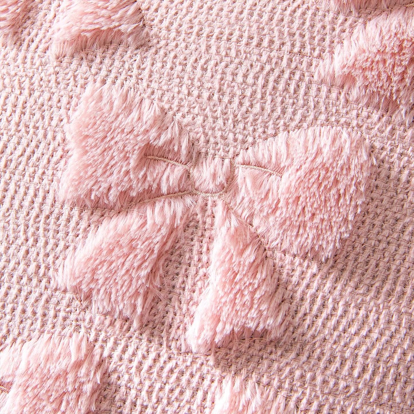 MIULEE Pink Bow Pillow Covers Coquette Room Decor Aesthetic Set of 2 Spring Decorative Cute Girl Soft Plush Faux Pillowcase for Preppy Room Decor Bedroom Couch,12x20 Inch