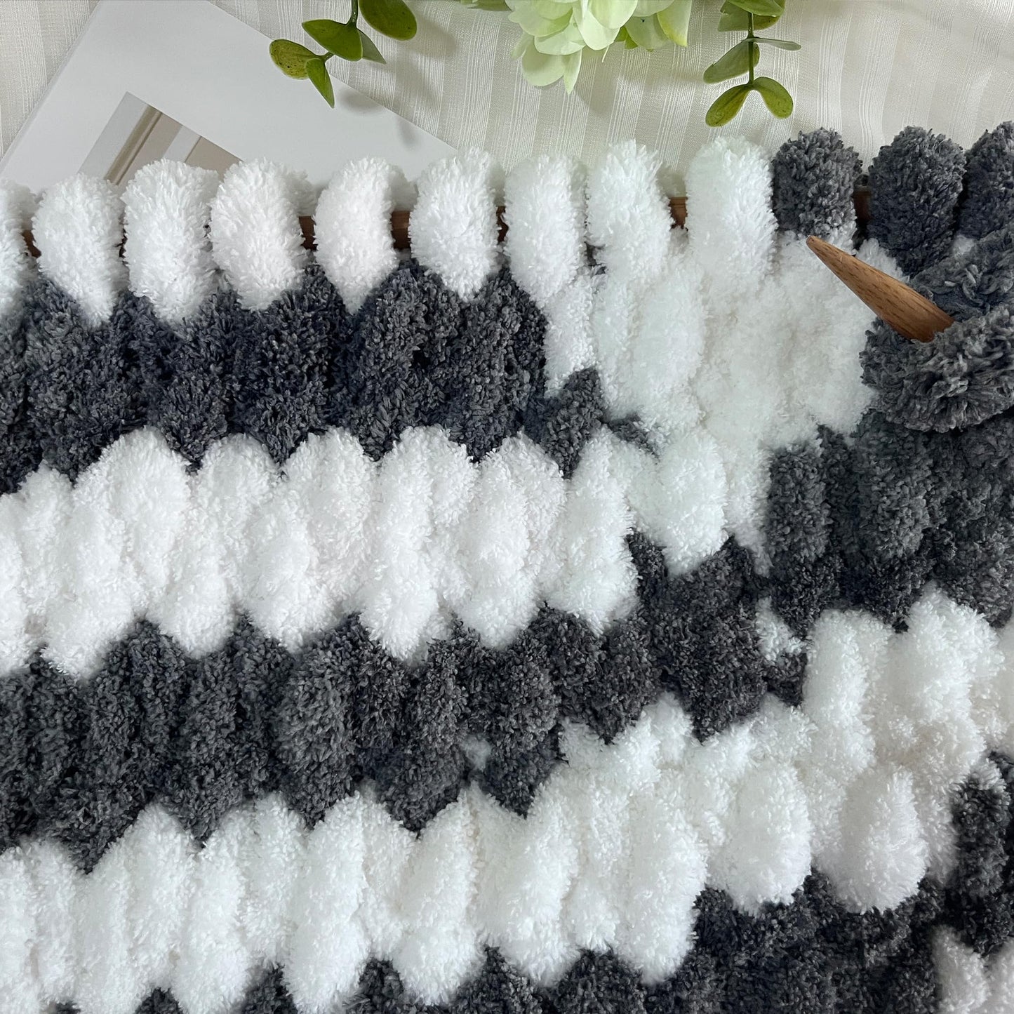 Bulky Chunky Yarn for Hand Knitting Blanket – #10 Jumbo Knitting Yarn, 1 Inch Thick Chenille Jumbo Yarn, No Knots Soft Machine Washable, Super Bulky Yarn 4 Pack for Crochet, Arm Knitting & Crafts