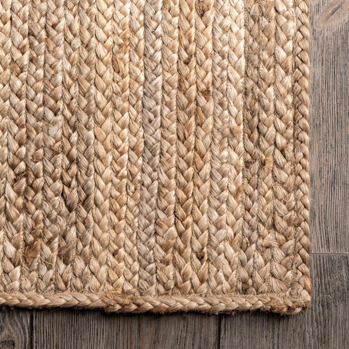 nuLOOM 8x10 Rigo Jute Hand Woven Area Rug, Natural, Solid Farmhouse Design, Natural Fiber, For Bedroom, Living Room, Dining Room, Hallway, Office, Kitchen, Entryway