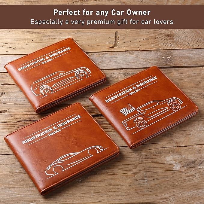 CANOPUS Car Registration and Insurance Holder with Magnetic Closure, Car Document Holder, Vehicle Glove Box Organizer, Wallet for Auto, Motorcycle, Truck and More, 1 Pack with EZ Pass Strip, SUV