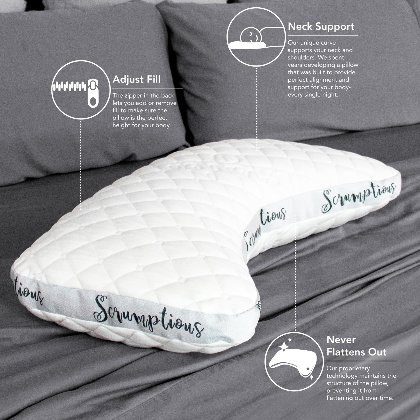 Honeydew Scrumptious Cooling Side Sleeping Pillow with Free Pillowcase- Best for Side Sleepers- Neck and Shoulder Pain Relief Pillow- The Most Awarded Side Sleeper Pillow- Made in The USA (Queen Size)