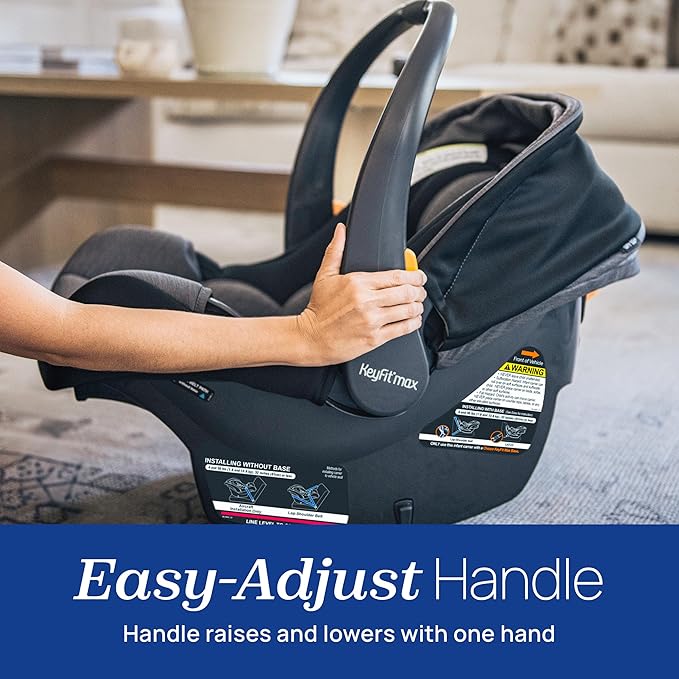 Chicco KeyFit Max ClearTex Infant Car Seat and Base, Rear-Facing Seat for Infants 4-30 lbs., Infant Head and Body Support, Compatible with Chicco Strollers, Baby Travel Gear | Legend/Black