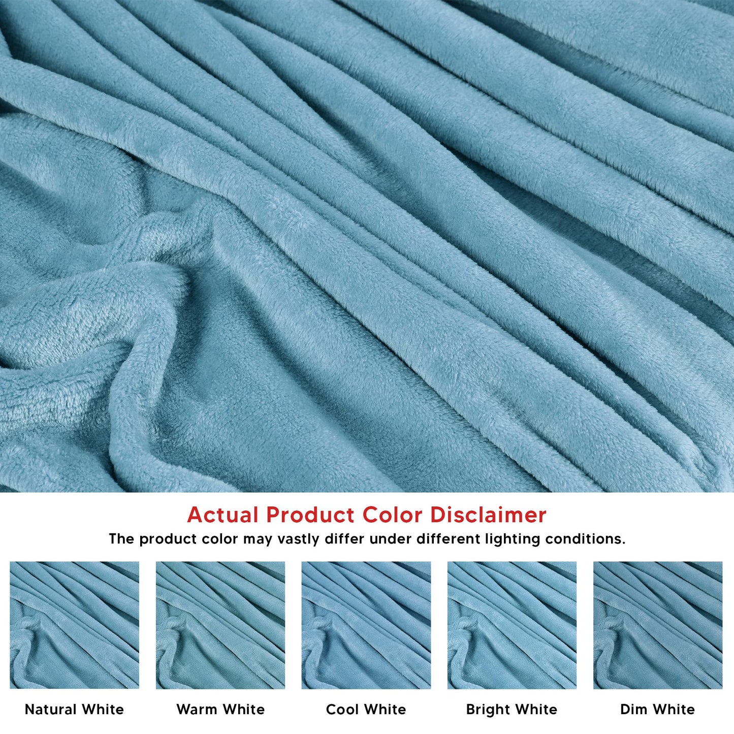 Utopia Bedding Washed Blue Fleece Blanket Queen Size Lightweight Fuzzy Soft Anti-Static Microfiber Bed Blanket (90x90 Inch)