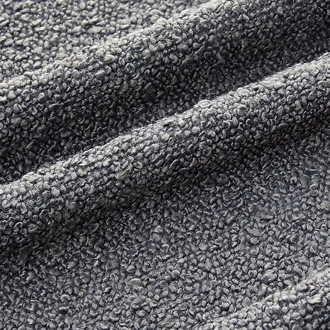 Mixhug Decorative Boucle Throw Pillow Covers, Dark Gray, 18 x 18 Inches, Pack of 2 - Textured Boho Pillow Covers for Couch and Bed